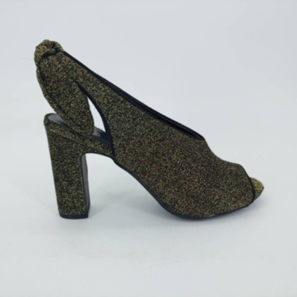 Dolce By Mojo Moxy Shoes Womens Plum Gold 9.5 Slingback Pumps Peep Toe High Heel